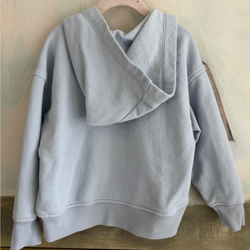 OLD NAVY Light Blue Felted Heart Zip Hoodie Size 5 - Picture 5 of 5